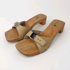Dr Scholls The Original Wood Exercise Sandal Leather Special Brown Tan Size 7